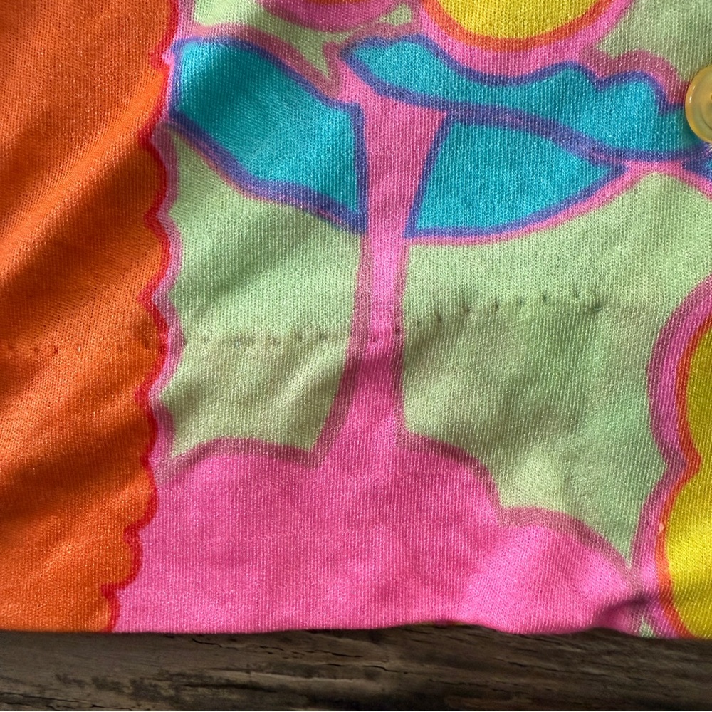 70’s Alice Stuart mod colorful hippie vintage button shirt - Picture 9 of 11